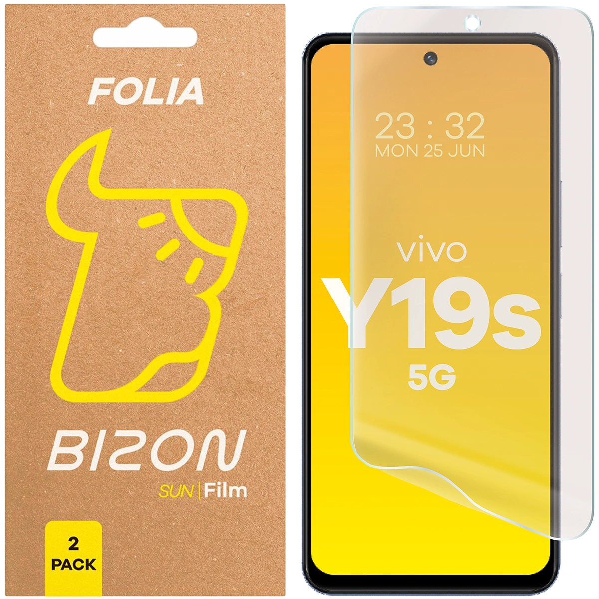 Folia matowa na ekran Bizon Film Sun Duo do Vivo Y19s, 2 sztuki